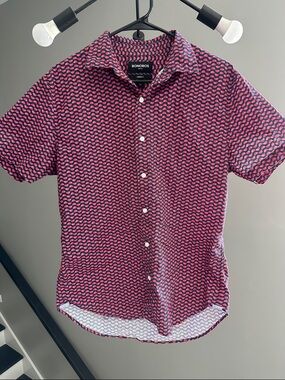 Bonobos Men's Vibrant Red and Navy Wave Shirt
